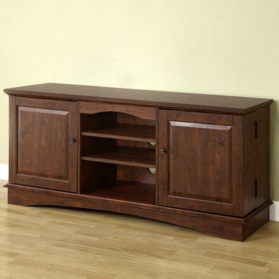 Media Storage TV Console in Traditional Brown Finish