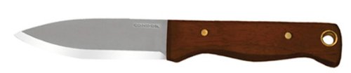 Condor Tool and Knife Bushlore 4.375-Inch Drop Point Blade, Walnut Handle with Leather Sheath (Plain)