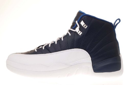 Mens Nike Air Jordan 12 Retro Basketball Shoes Obsidian / University Blue / White / French Blue 130690-410 Size 11