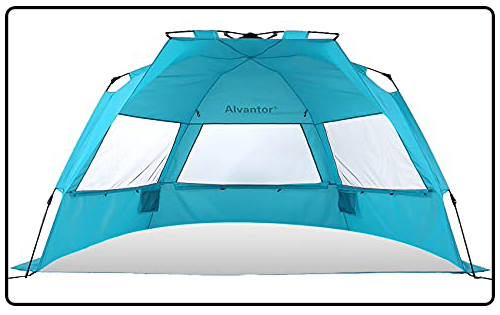 Alvantor Beach Tent Super Bluecoast 96” x 51” x 52”, TEAL HUB 6